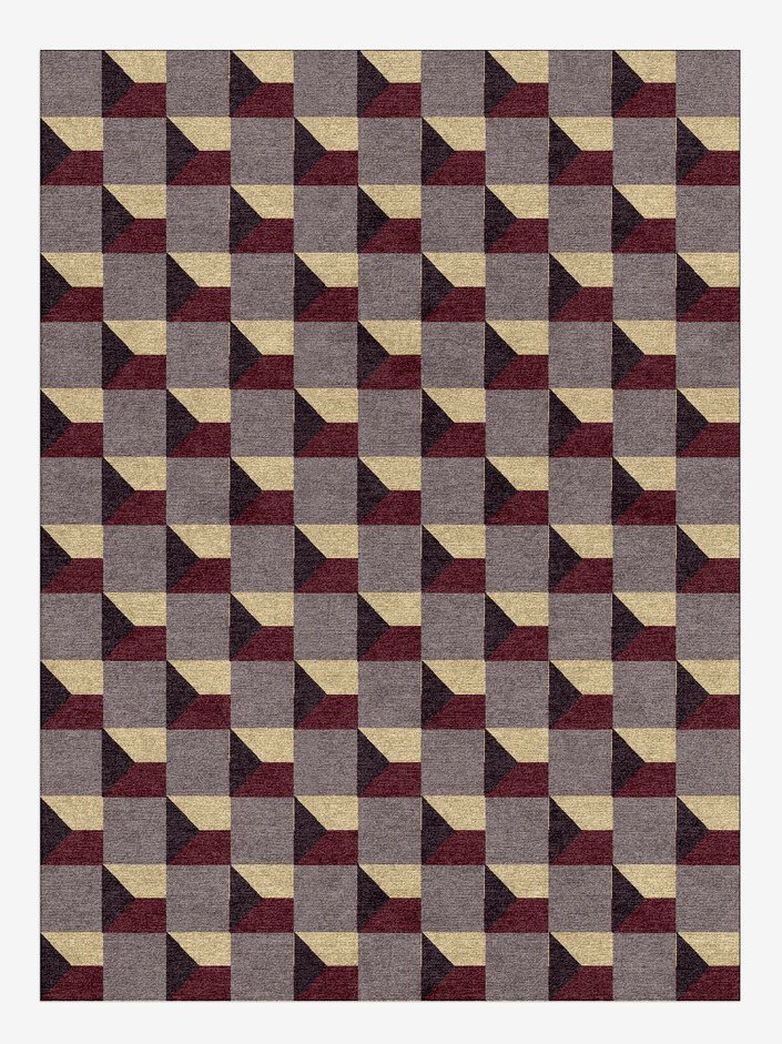 Trigonal Prism Modern Geometrics Rectangle Hand Knotted Tibetan Wool Custom Rug by Rug Artisan
