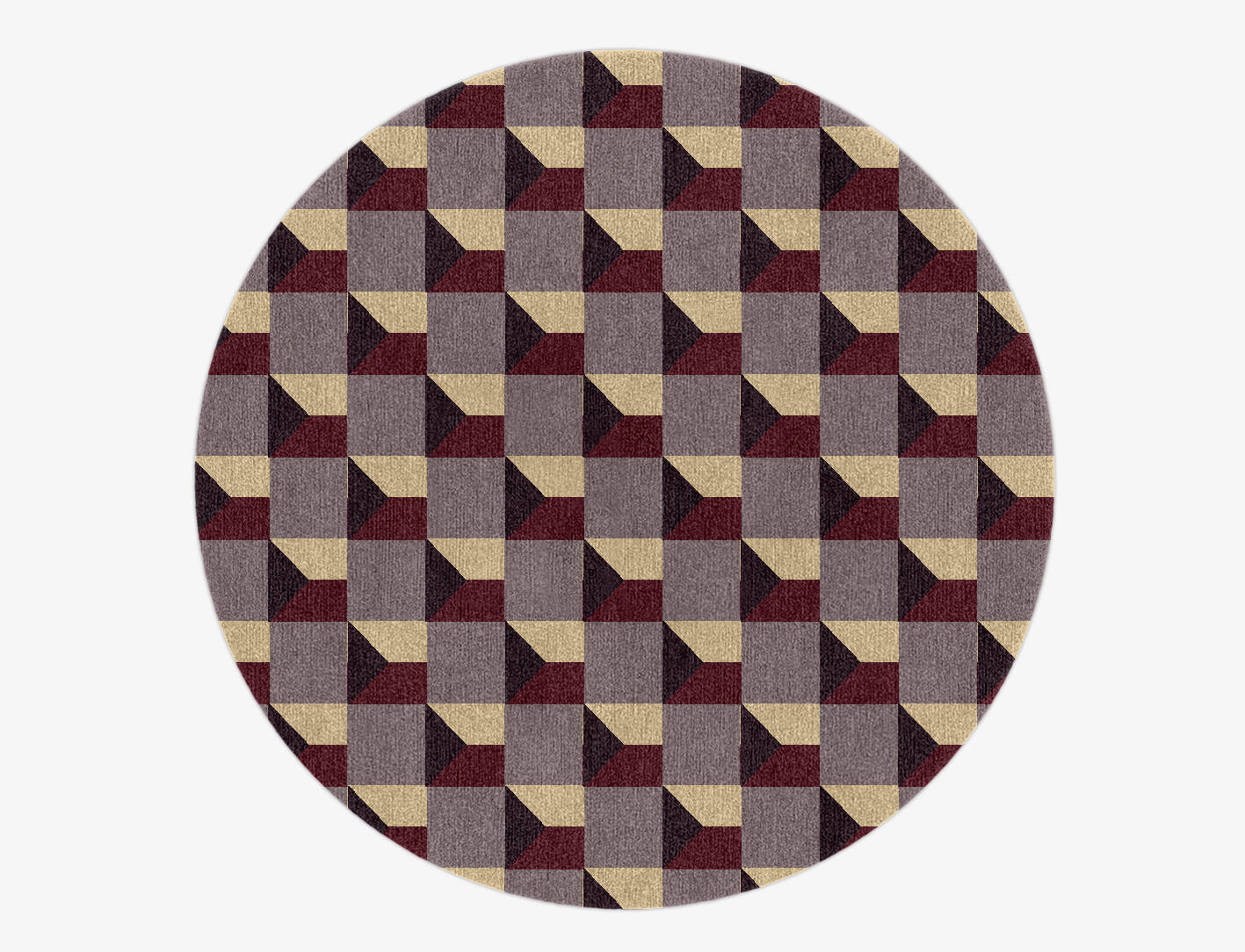 Trigonal Prism Modern Geometrics Round Hand Knotted Tibetan Wool Custom Rug by Rug Artisan
