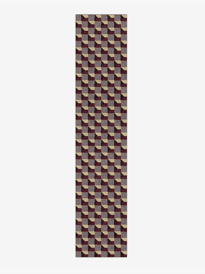 Trigonal Prism Modern Geometrics Runner Hand Knotted Tibetan Wool Custom Rug by Rug Artisan