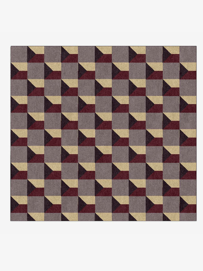 Trigonal Prism Modern Geometrics Square Hand Knotted Tibetan Wool Custom Rug by Rug Artisan