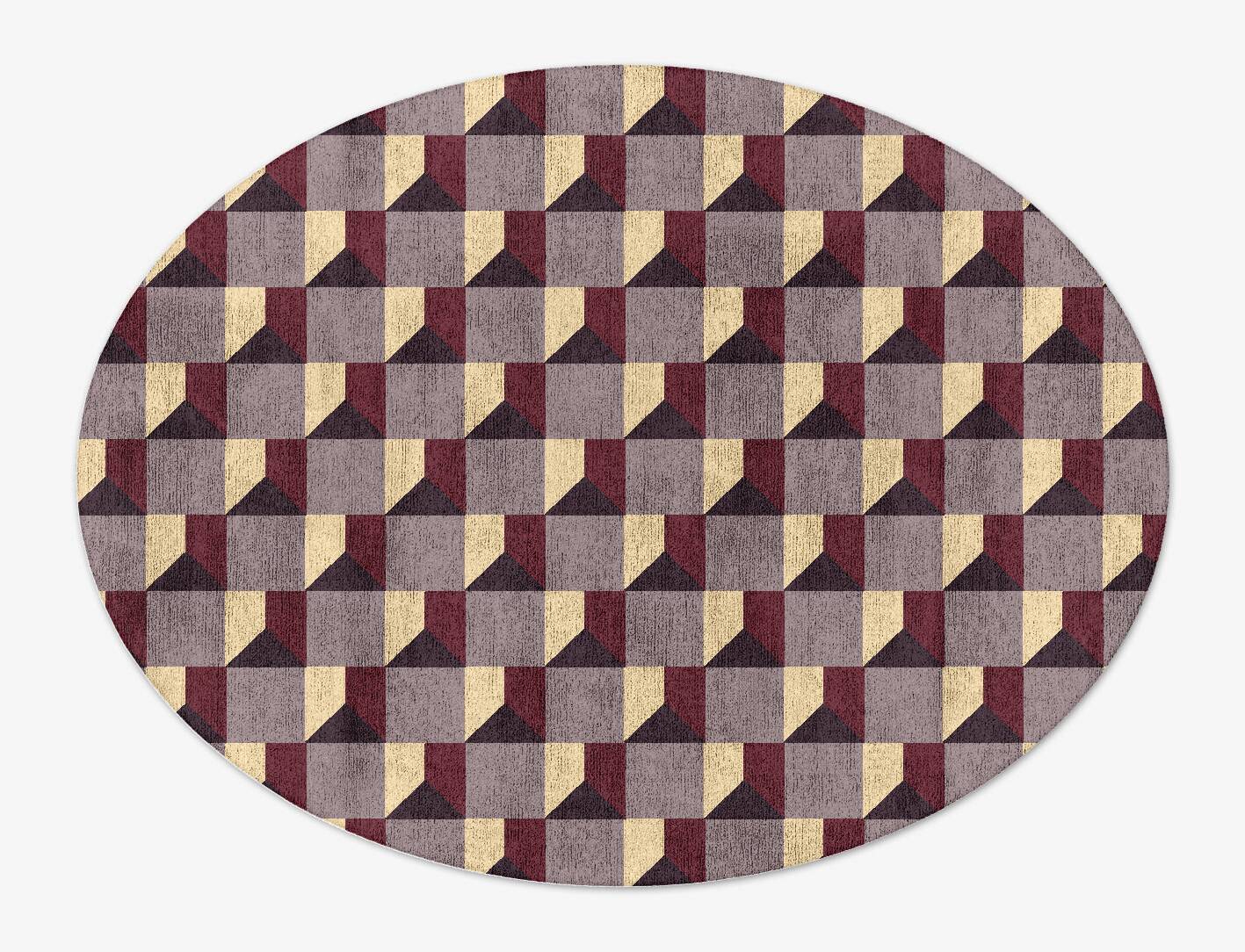 Trigonal Prism Modern Geometrics Oval Hand Tufted Bamboo Silk Custom Rug by Rug Artisan