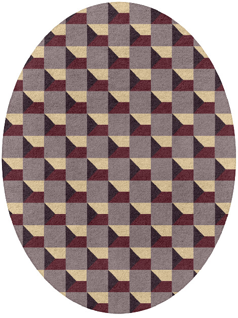 Trigonal Prism Modern Geometrics Oval Hand Tufted Pure Wool Custom Rug by Rug Artisan