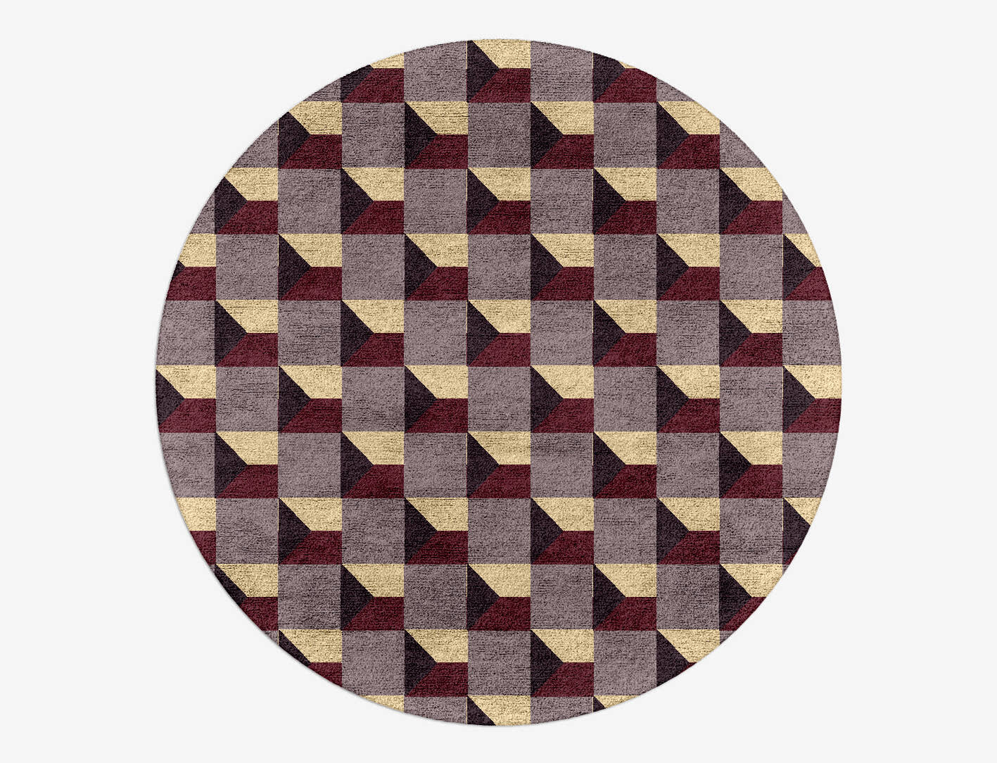 Trigonal Prism Modern Geometrics Round Hand Tufted Bamboo Silk Custom Rug by Rug Artisan
