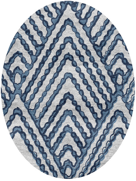 Trim Batik Oval Hand Knotted Bamboo Silk Custom Rug by Rug Artisan