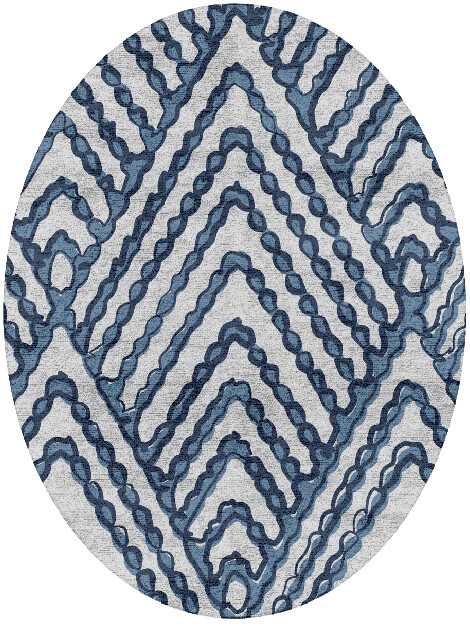 Trim Batik Oval Hand Tufted Bamboo Silk Custom Rug by Rug Artisan