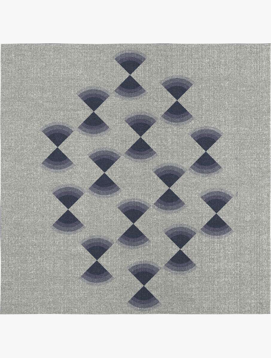 Trippy Abstract Square Flatweave New Zealand Wool Custom Rug by Rug Artisan