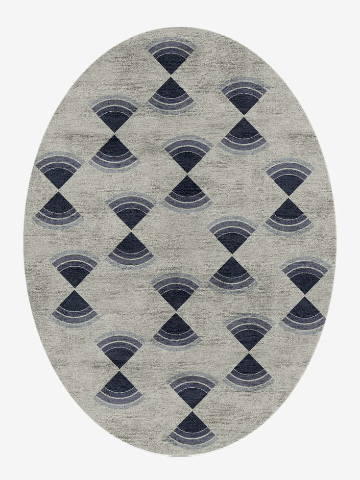 Trippy Abstract Oval Hand Knotted Bamboo Silk Custom Rug by Rug Artisan