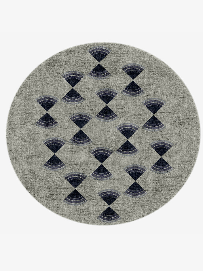 Trippy Abstract Round Hand Knotted Bamboo Silk Custom Rug by Rug Artisan
