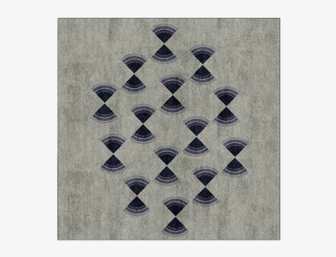 Trippy Abstract Square Hand Knotted Bamboo Silk Custom Rug by Rug Artisan