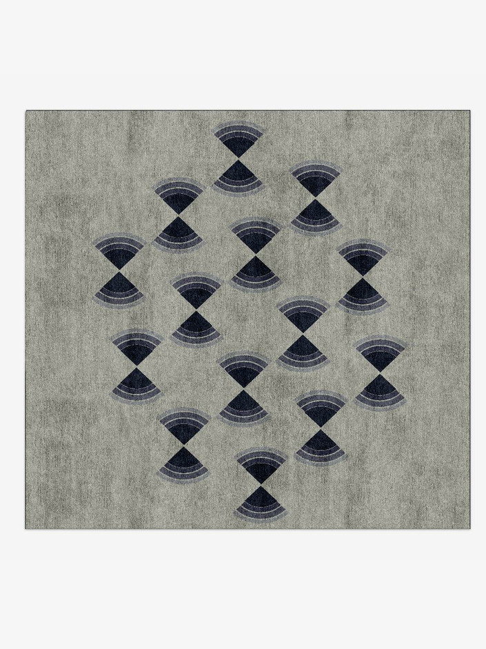 Trippy Abstract Square Hand Knotted Bamboo Silk Custom Rug by Rug Artisan