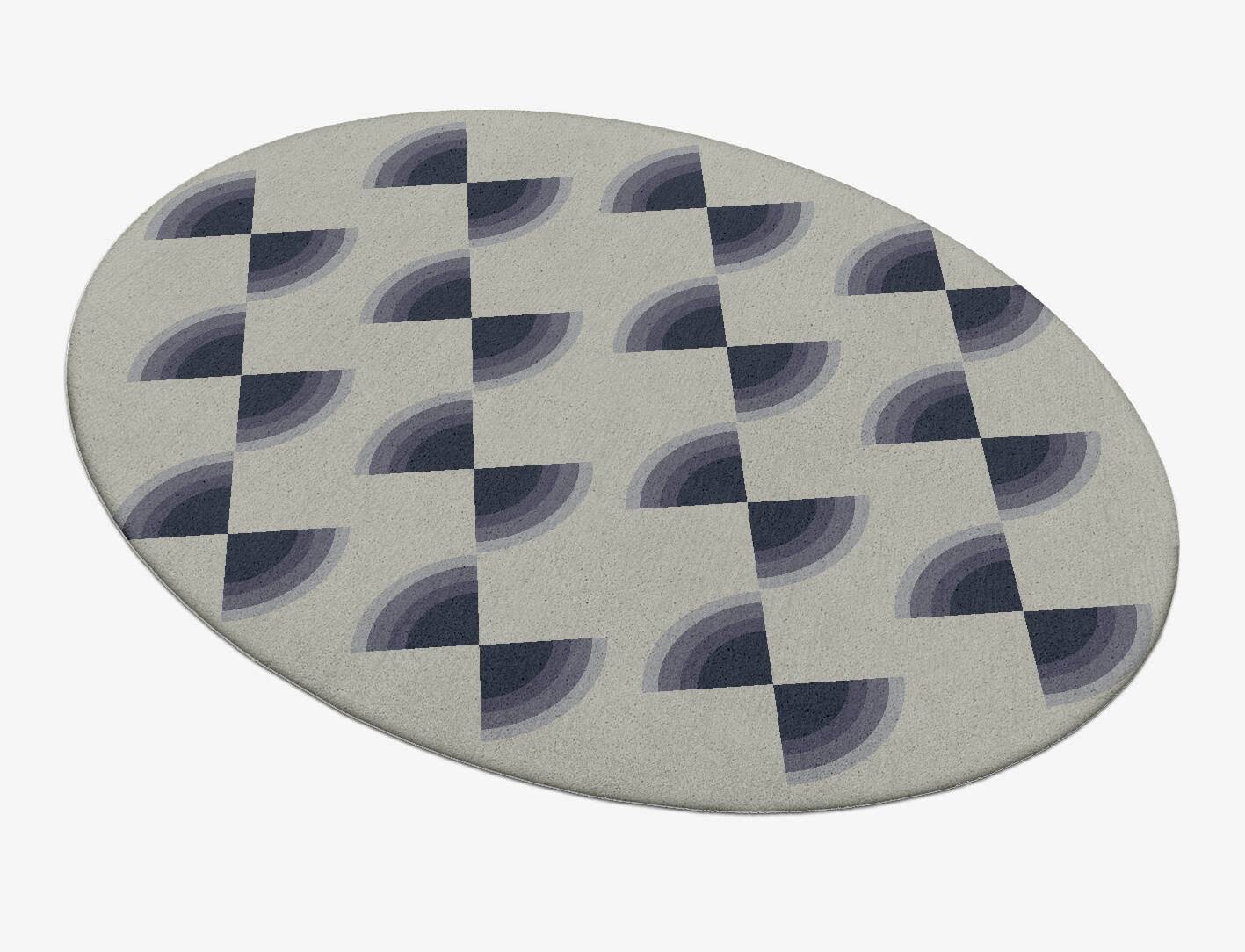 Trippy Abstract Oval Hand Tufted Pure Wool Custom Rug by Rug Artisan