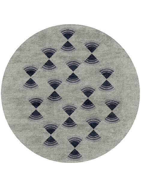 Trippy Abstract Round Hand Tufted Bamboo Silk Custom Rug by Rug Artisan