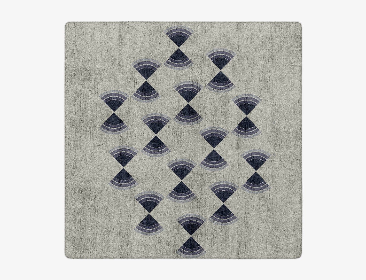 Trippy Abstract Square Hand Tufted Bamboo Silk Custom Rug by Rug Artisan