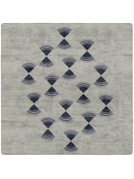 Trippy Abstract Square Hand Tufted Bamboo Silk Custom Rug by Rug Artisan