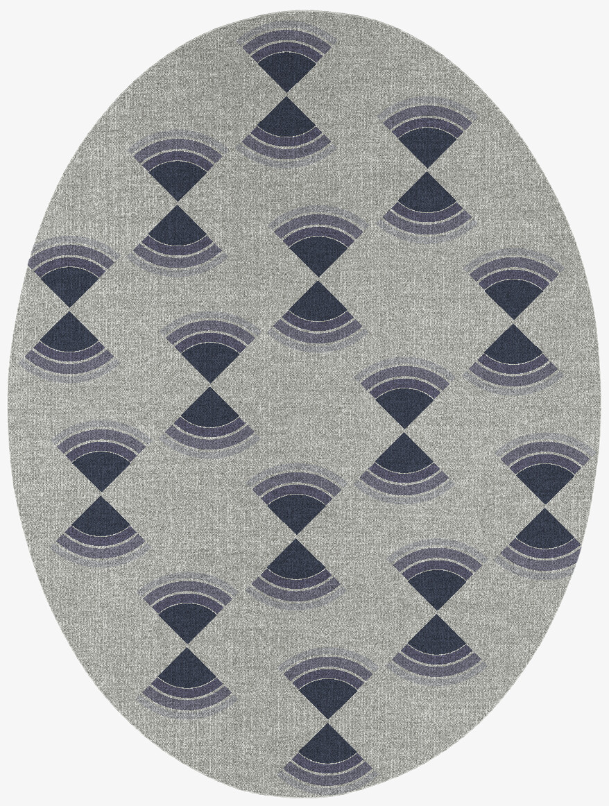 Trippy Abstract Oval Outdoor Recycled Yarn Custom Rug by Rug Artisan