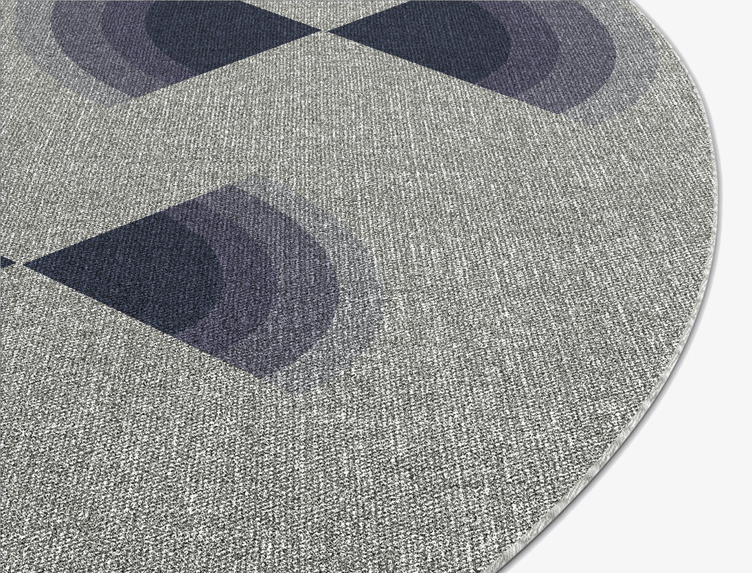 Trippy Abstract Round Outdoor Recycled Yarn Custom Rug by Rug Artisan