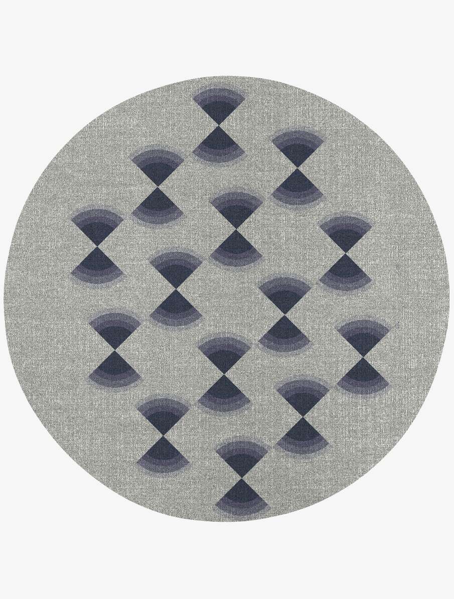 Trippy Abstract Round Outdoor Recycled Yarn Custom Rug by Rug Artisan