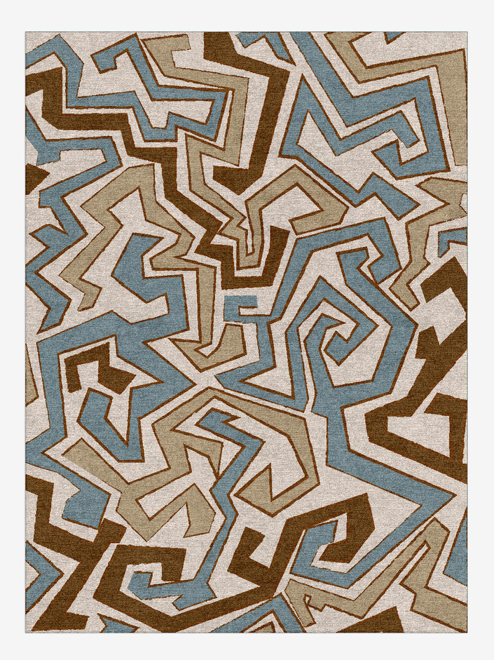 Trixie Abstract Rectangle Hand Knotted Tibetan Wool Custom Rug by Rug Artisan