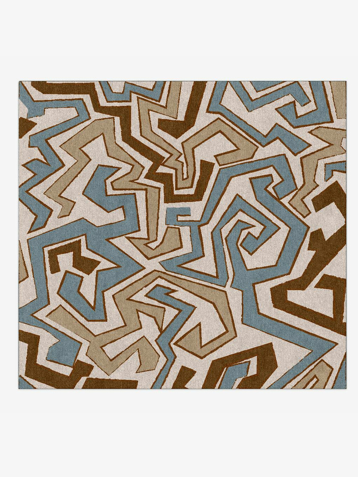 Trixie Abstract Square Hand Knotted Tibetan Wool Custom Rug by Rug Artisan