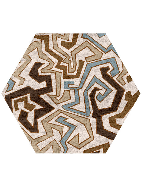 Trixie Abstract Hexagon Hand Tufted Bamboo Silk Custom Rug by Rug Artisan