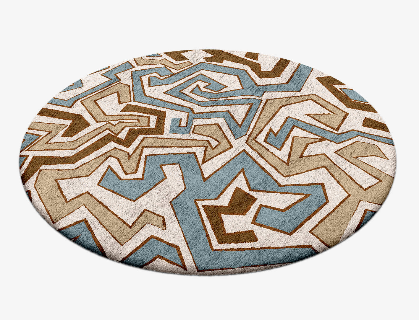 Trixie Abstract Round Hand Tufted Bamboo Silk Custom Rug by Rug Artisan