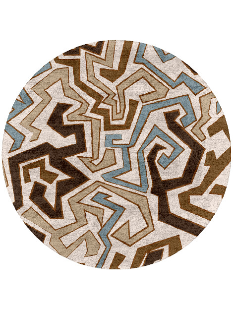 Trixie Abstract Round Hand Tufted Bamboo Silk Custom Rug by Rug Artisan