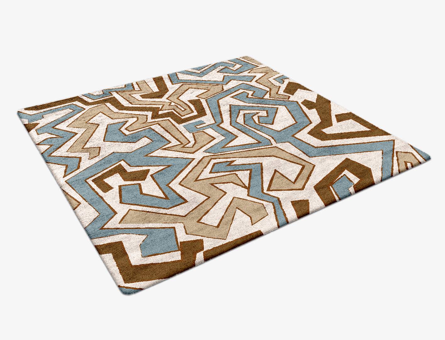 Trixie Abstract Square Hand Tufted Bamboo Silk Custom Rug by Rug Artisan