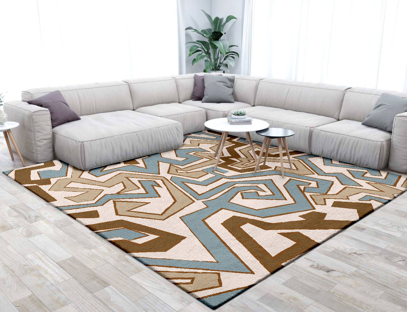 Trixie Abstract Square Hand Tufted Pure Wool Custom Rug by Rug Artisan