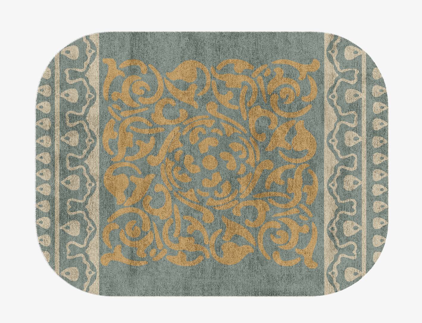 Troika Blue Royal Oblong Hand Knotted Bamboo Silk Custom Rug by Rug Artisan