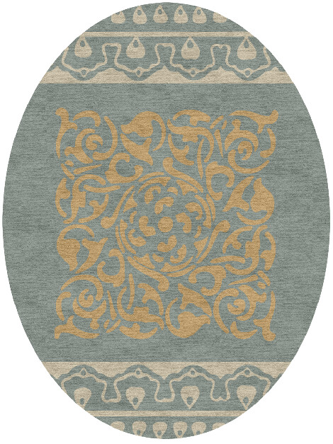 Troika Blue Royal Oval Hand Knotted Tibetan Wool Custom Rug by Rug Artisan