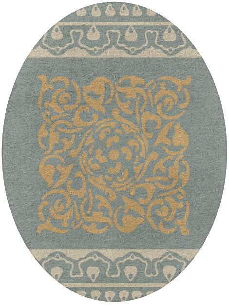 Troika Blue Royal Oval Hand Tufted Pure Wool Custom Rug by Rug Artisan
