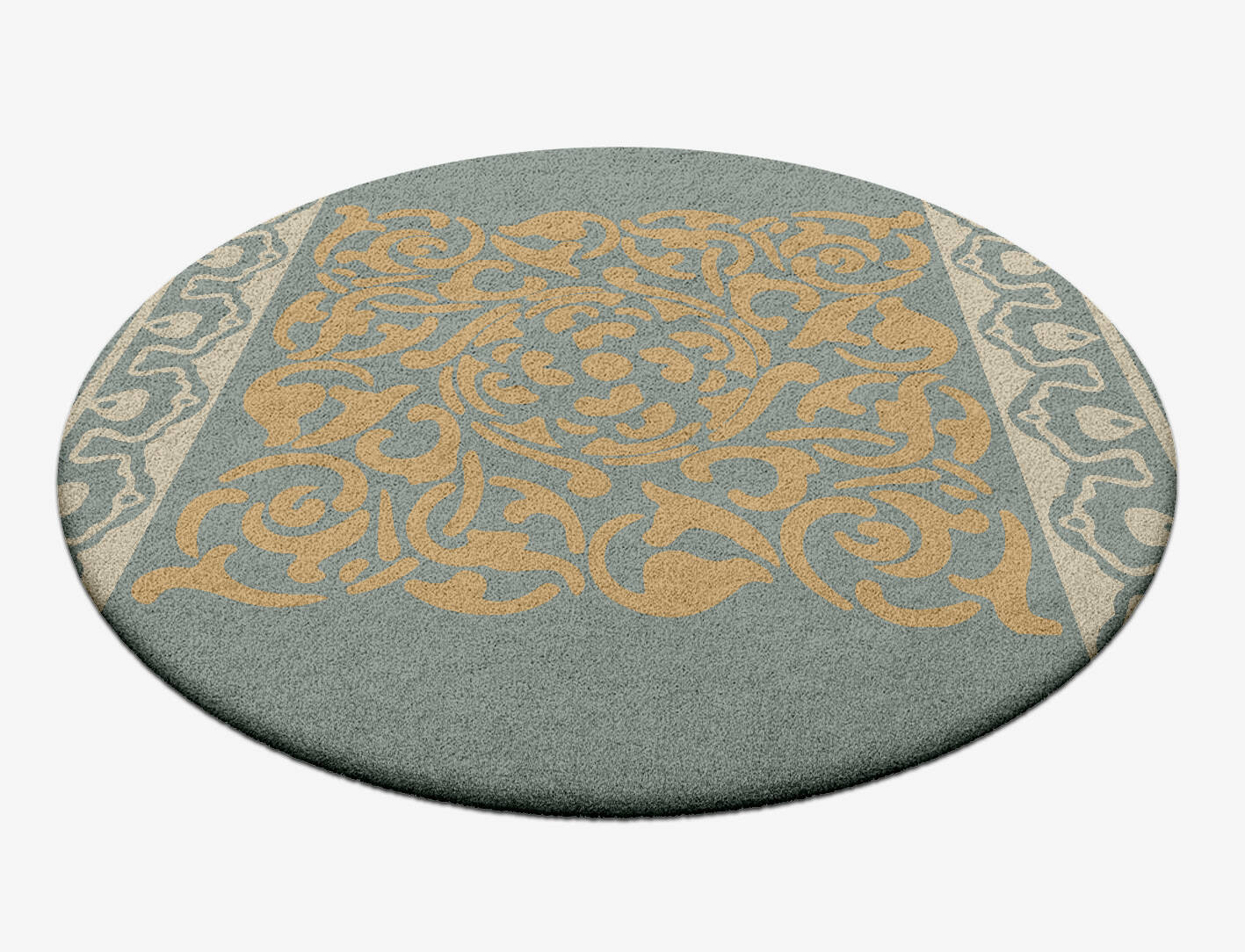 Troika Blue Royal Round Hand Tufted Pure Wool Custom Rug by Rug Artisan