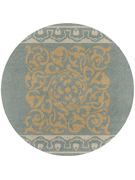 Troika Blue Royal Round Hand Tufted Pure Wool Custom Rug by Rug Artisan