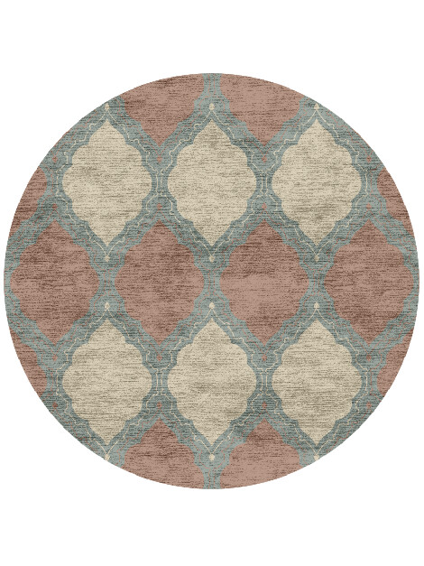 Trope Blue Royal Round Hand Knotted Bamboo Silk Custom Rug by Rug Artisan