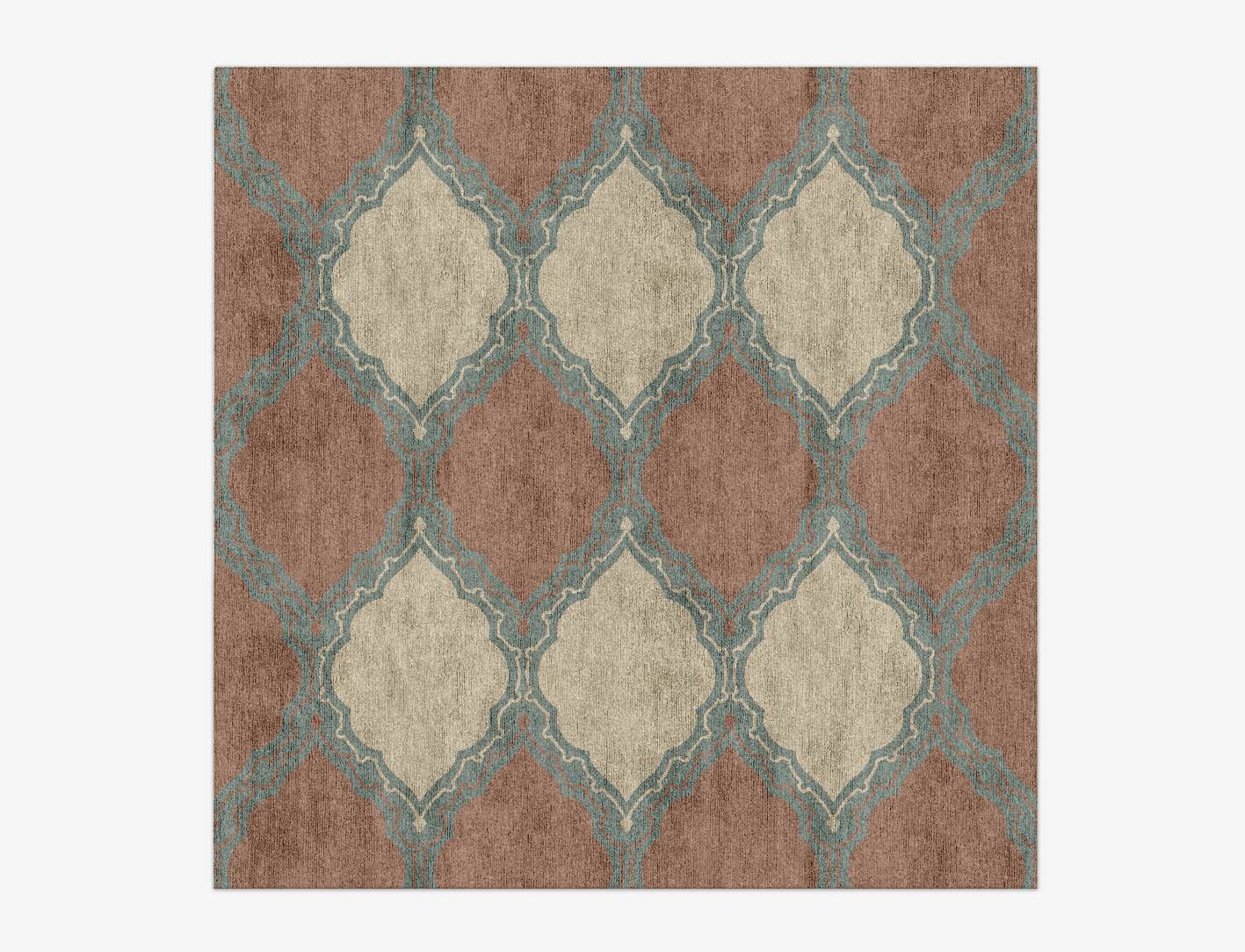 Trope Blue Royal Square Hand Knotted Bamboo Silk Custom Rug by Rug Artisan