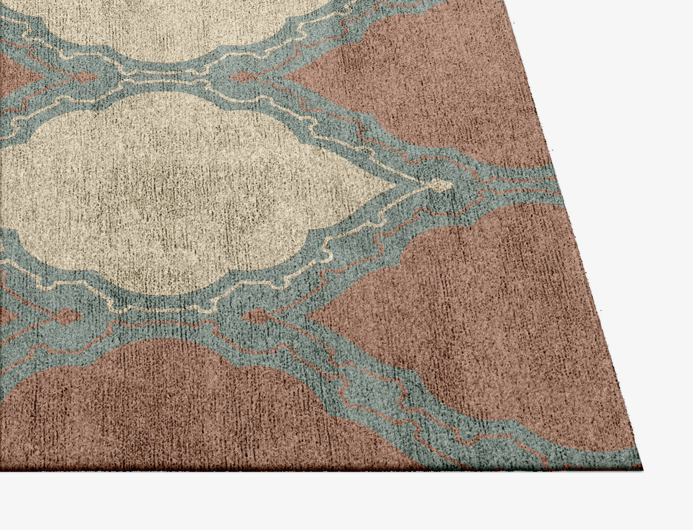 Trope Blue Royal Square Hand Knotted Bamboo Silk Custom Rug by Rug Artisan