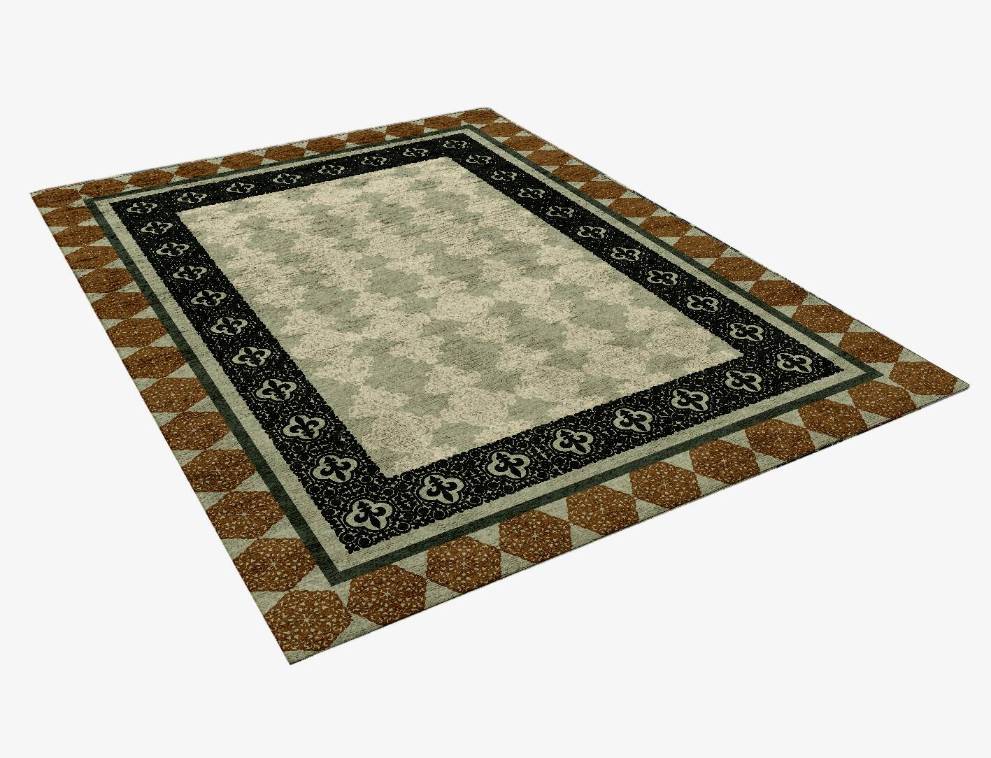 Trope Beige Vintage Rectangle Hand Knotted Bamboo Silk Custom Rug by Rug Artisan