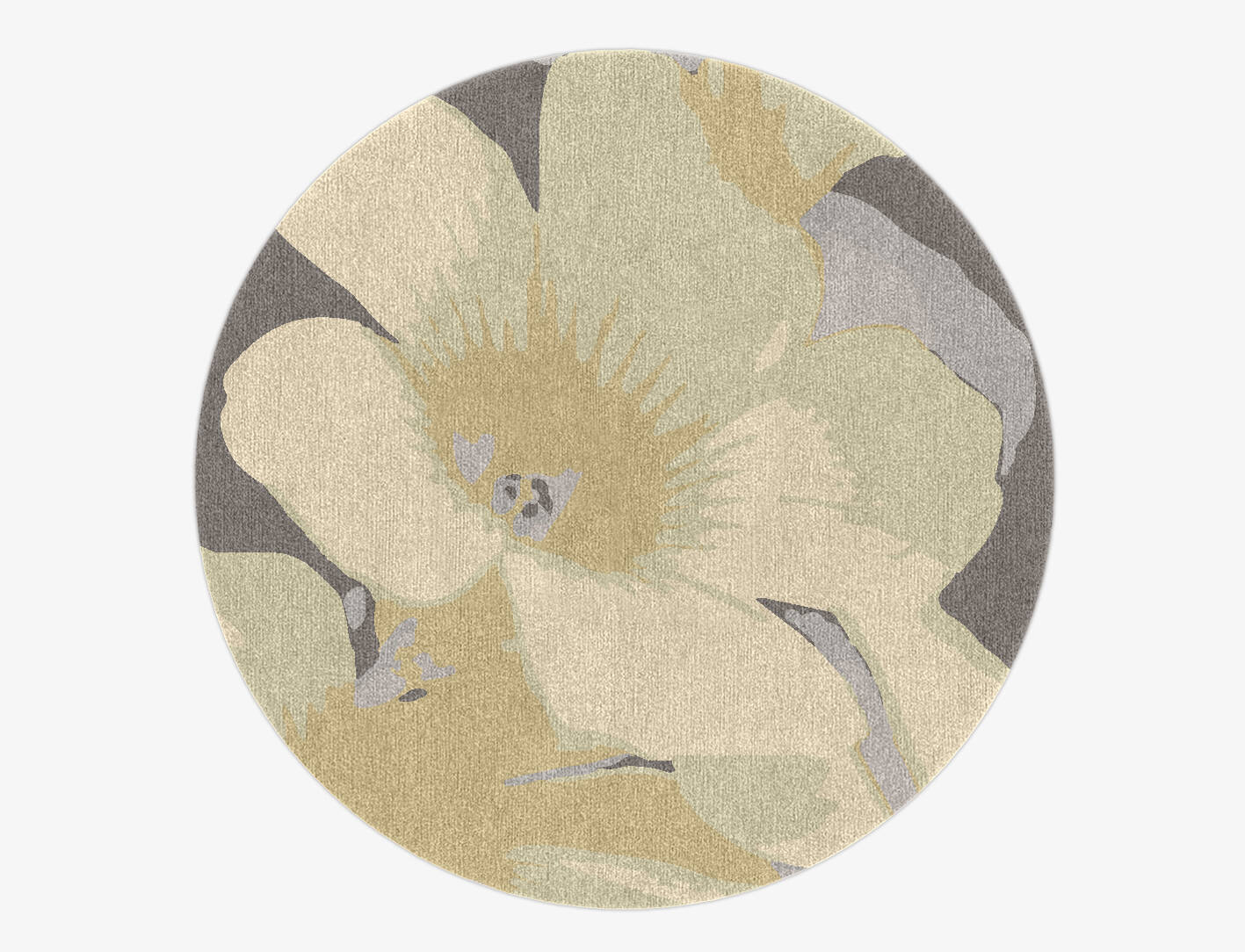Tropics Floral Round Hand Knotted Tibetan Wool Custom Rug by Rug Artisan