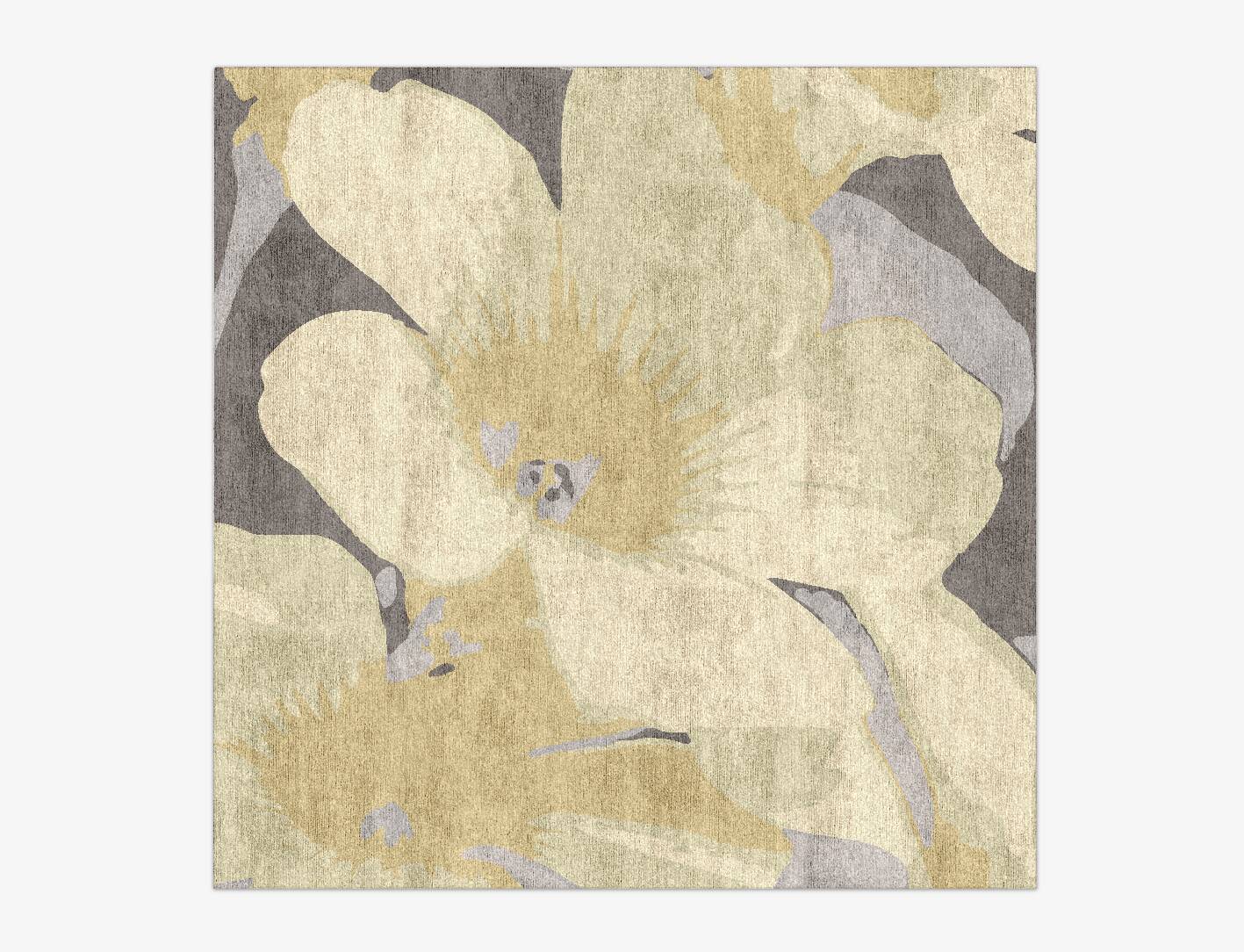 Tropics Floral Square Hand Knotted Bamboo Silk Custom Rug by Rug Artisan
