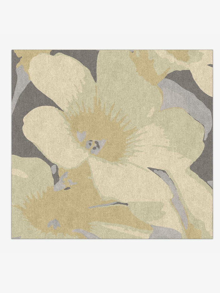 Tropics Floral Square Hand Knotted Tibetan Wool Custom Rug by Rug Artisan