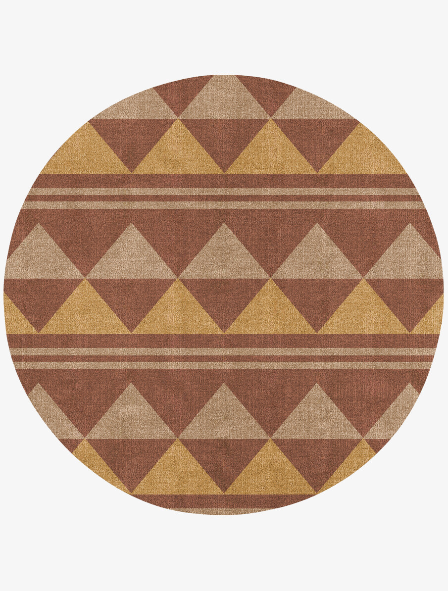 Tryst Geometric Round Flatweave New Zealand Wool Custom Rug by Rug Artisan