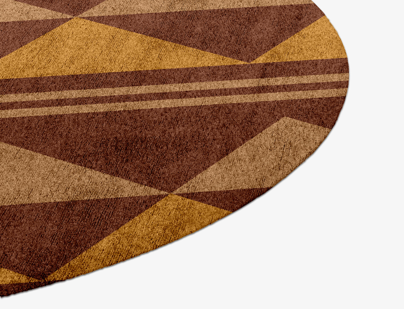 Tryst Geometric Round Hand Knotted Bamboo Silk Custom Rug by Rug Artisan