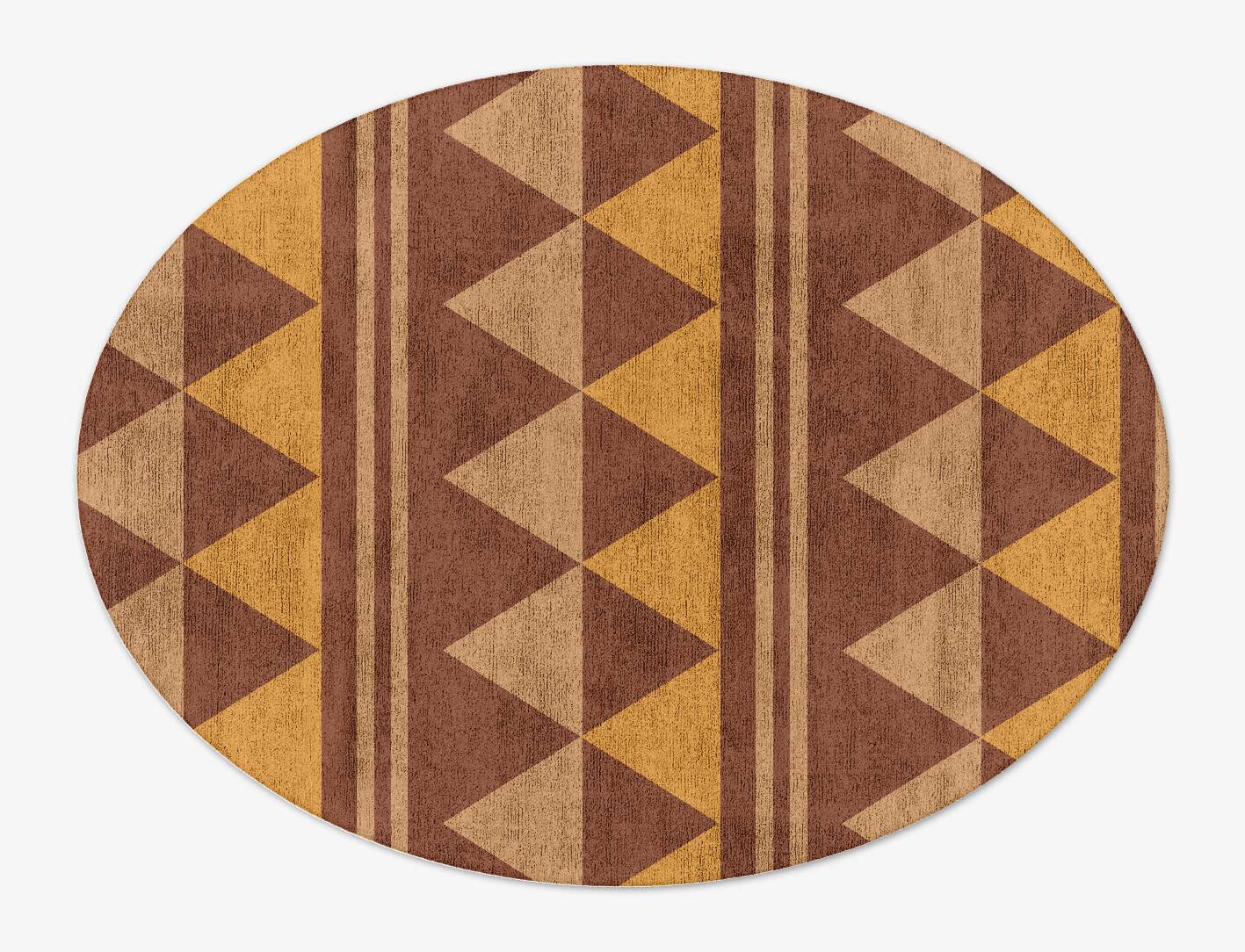 Tryst Geometric Oval Hand Tufted Bamboo Silk Custom Rug by Rug Artisan