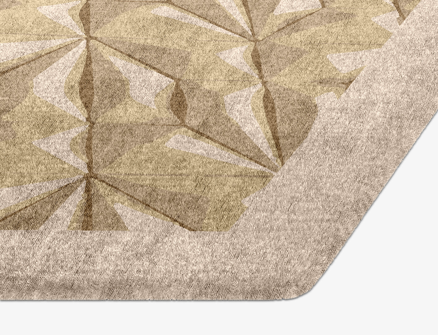 Tsuru Origami Hexagon Hand Knotted Bamboo Silk Custom Rug by Rug Artisan
