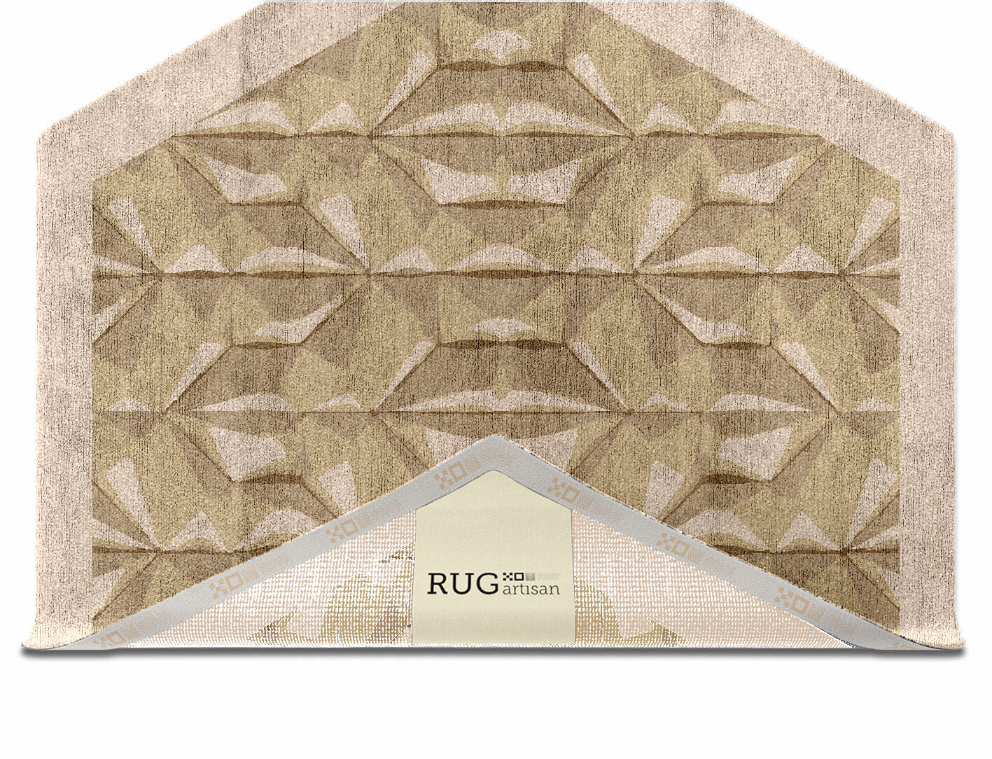 Tsuru Origami Hexagon Hand Knotted Bamboo Silk Custom Rug by Rug Artisan