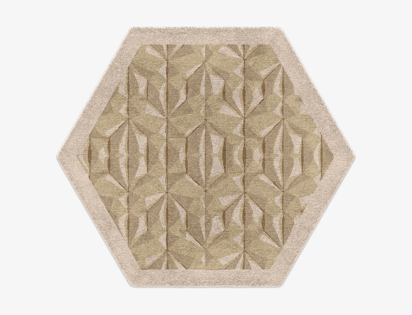 Tsuru Origami Hexagon Hand Knotted Tibetan Wool Custom Rug by Rug Artisan