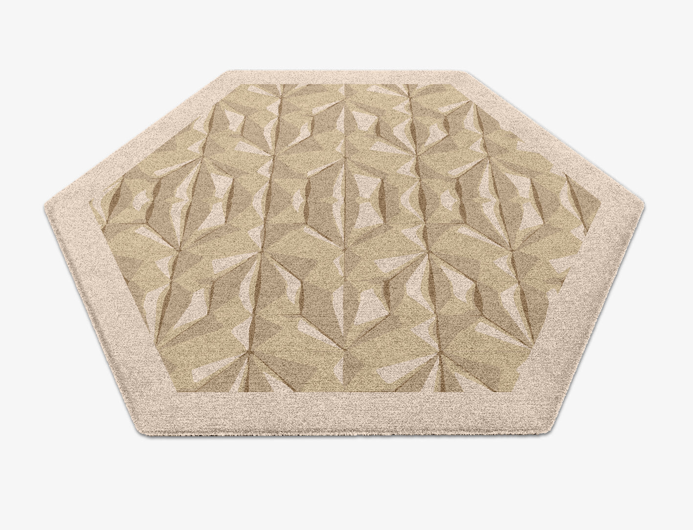 Tsuru Origami Hexagon Hand Knotted Tibetan Wool Custom Rug by Rug Artisan