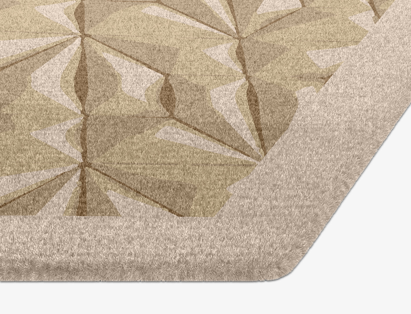 Tsuru Origami Hexagon Hand Knotted Tibetan Wool Custom Rug by Rug Artisan