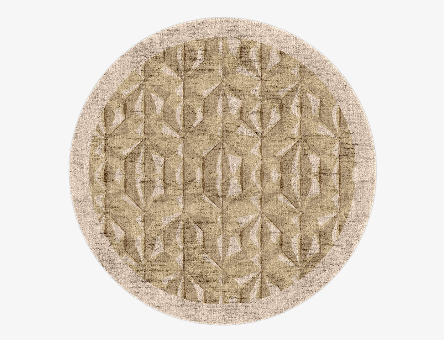 Tsuru Origami Round Hand Knotted Bamboo Silk Custom Rug by Rug Artisan