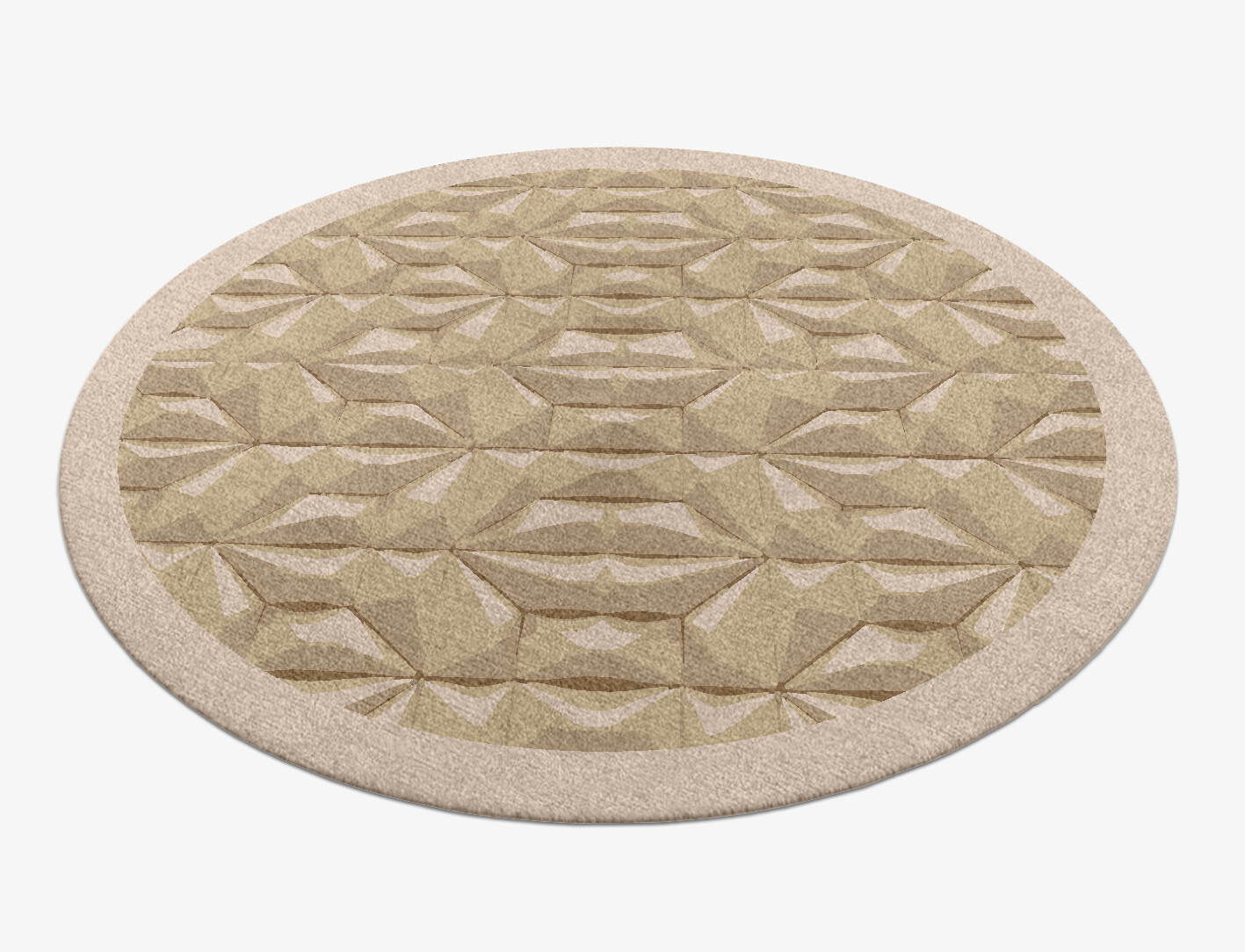 Tsuru Origami Round Hand Knotted Tibetan Wool Custom Rug by Rug Artisan